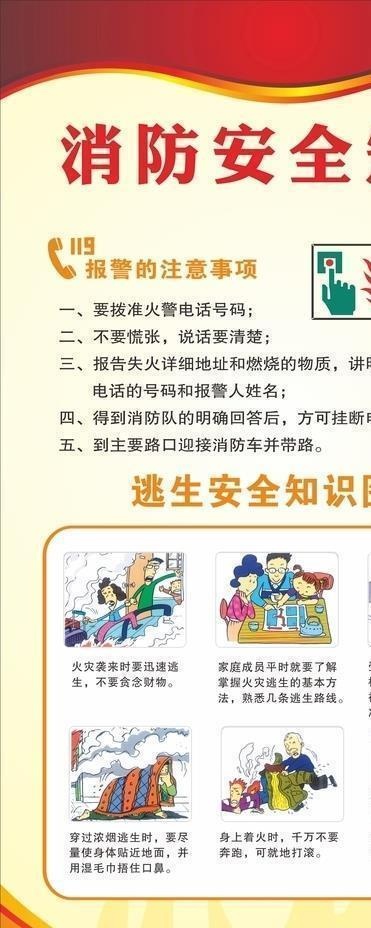 消防安全知识图片cdr矢量模版下载
