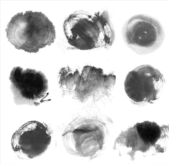 水墨笔触墨迹图片psd模版下载
