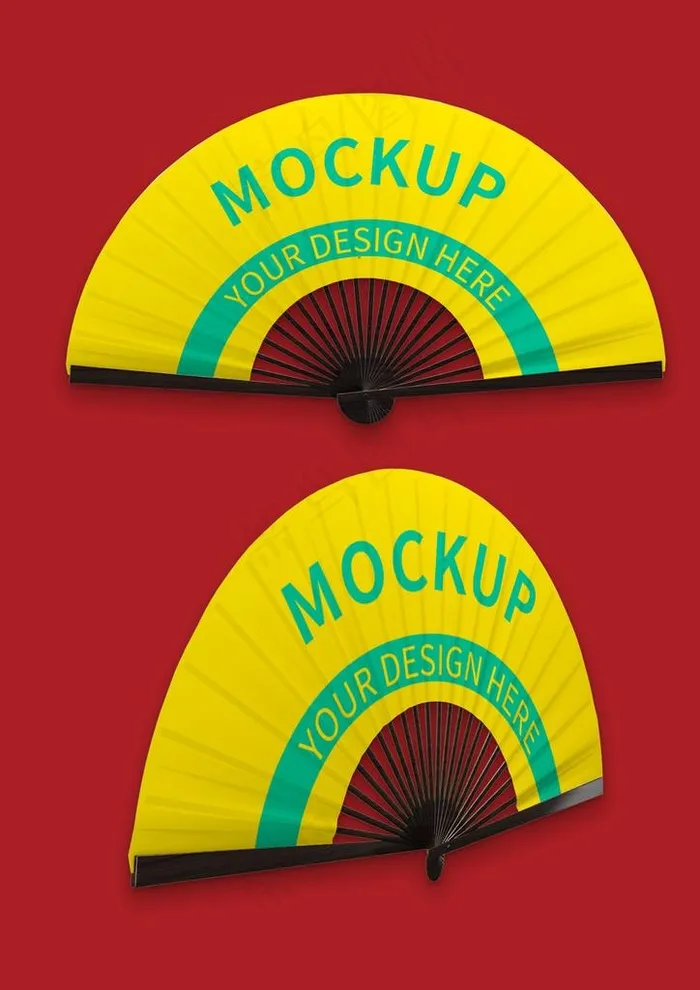 扇子样机图片psd模版下载