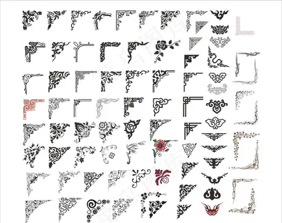 欧式边角花纹图片