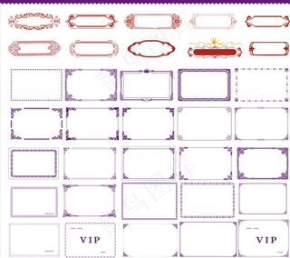 方形边框 椭圆花纹 古典花纹图片