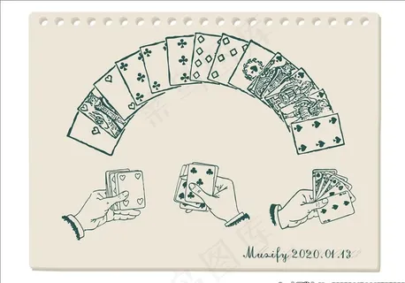 4款欧式扑克牌图案图片