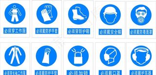 必须穿工作服 必须戴防护手套图片