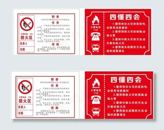 工地用防火区、四懂四会图片
