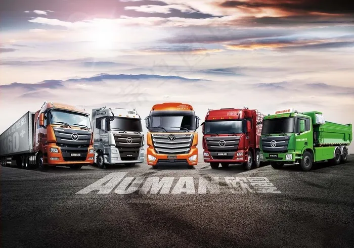 欧曼重卡彩页广告喷绘写真素材图片