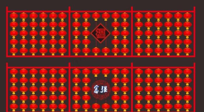 灯笼墙图片cdr矢量模版下载