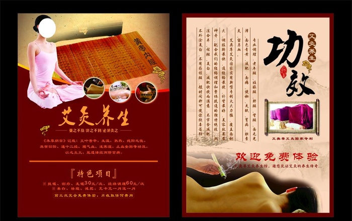 艾灸养生 单页图片(210X297)cdr矢量模版下载