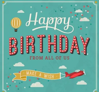 复古生日祝福海报矢量素材图片