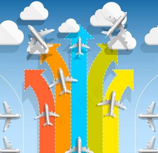 跑道与飞机背景图片