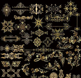 金色花纹花边图片