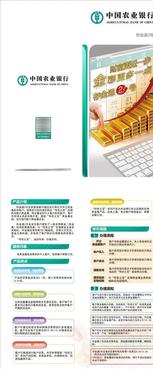 农行存金通折页图片