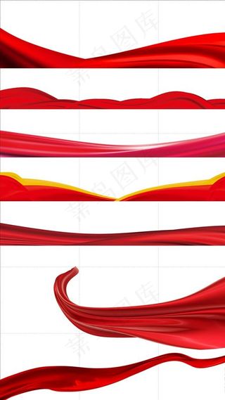 红色飘带彩带红绸布图片
