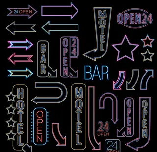 招牌箭头霓虹灯图片