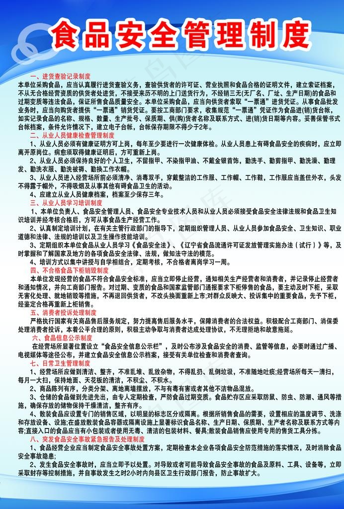 食品安全管理制度图片psd模版下载