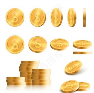 各种不太相同的金币矢量素材图片