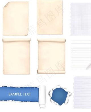 纸张折纸 撕裂效果图片