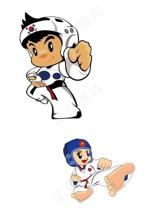 卡通跆拳道人物图片