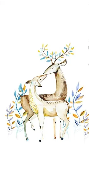 梅花鹿装饰画背景墙图片