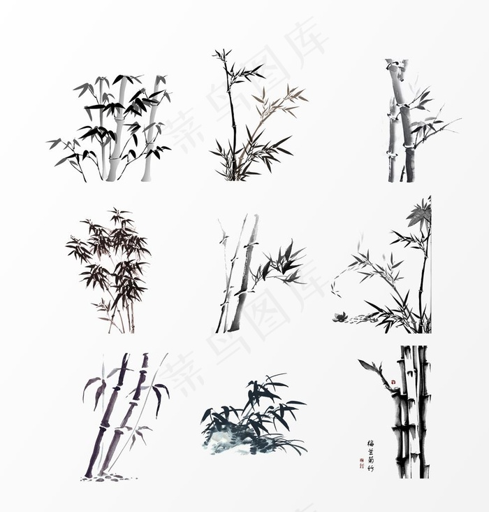 水墨竹子图片