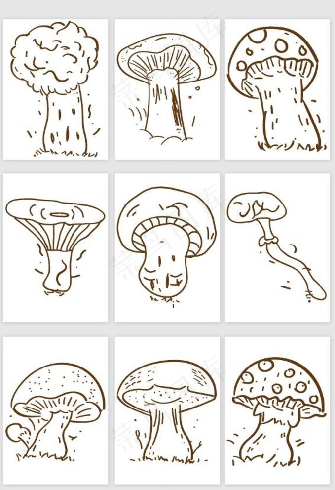线条蘑菇图片