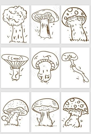 线条蘑菇图片