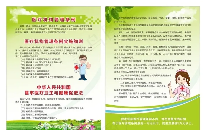 卫计局 医疗机构管理条例宣传单图片cdr矢量模版下载