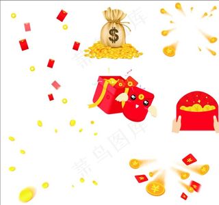 红色 金色 金币 钱 红菜鸟图库片