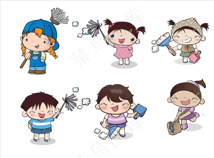 扫地的小朋友图片