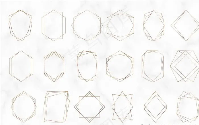 金色边框图片ai矢量模版下载