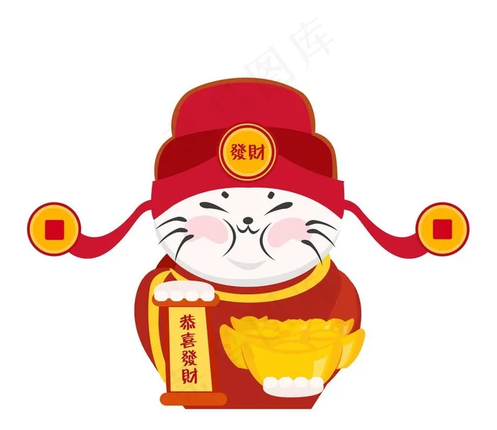 猫咪财神图片