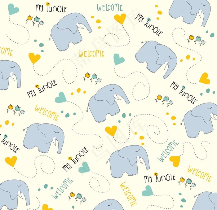 卡通无缝印花图案图片