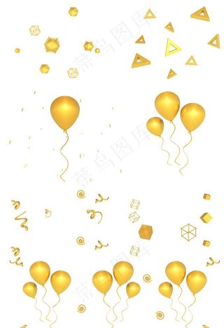 金色漂浮装饰气球图片