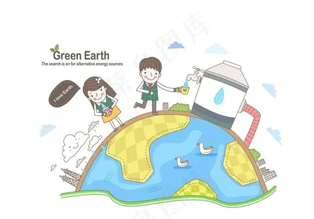 利用循环水资源的人们图片