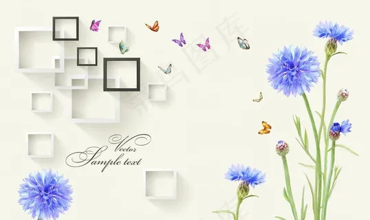 现代花卉简约框框家和电视背景墙图片 现代花卉简约框框家和电视背景墙图片