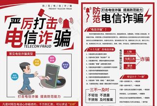 严厉打击电信诈骗传单海报图片