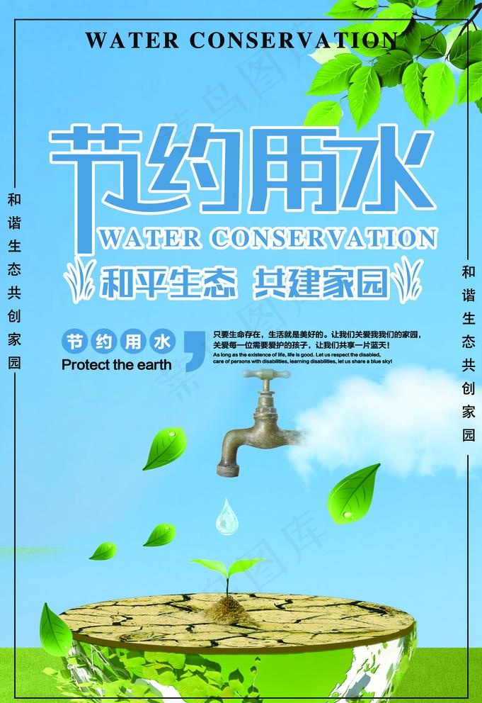 节约用水海报展板图片