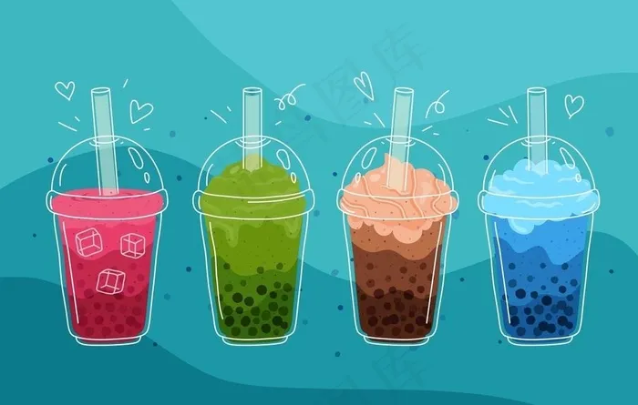 奶茶 饮料图片ai矢量模版下载