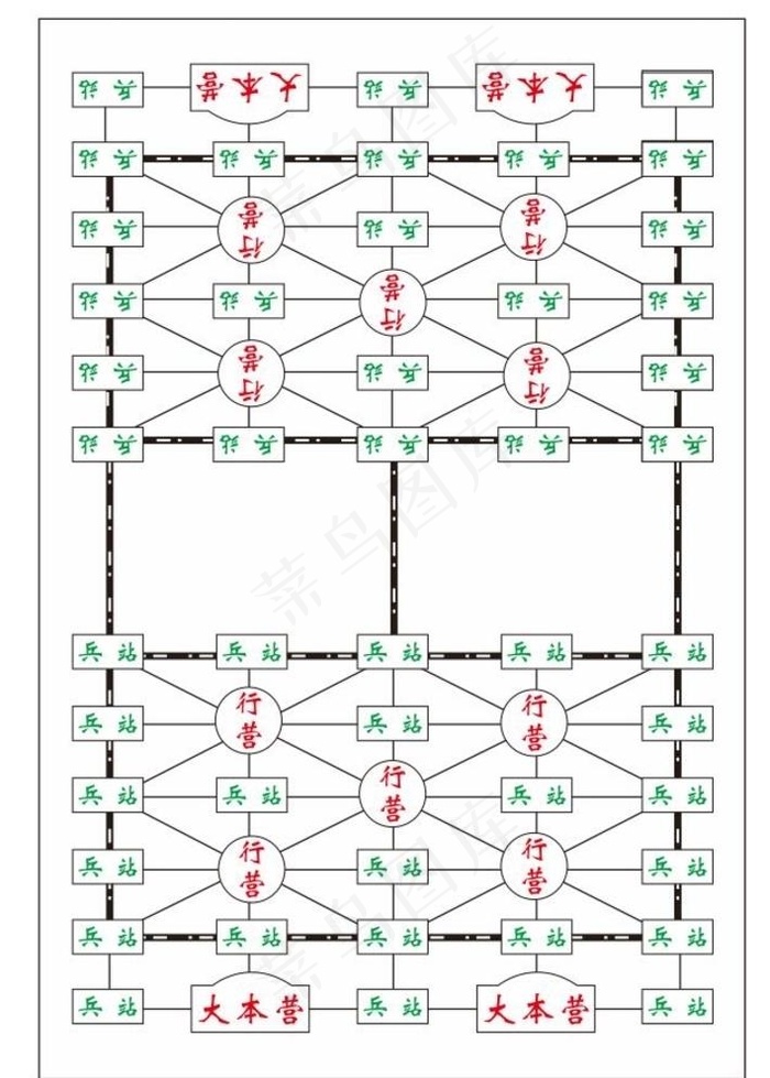 矢量军棋棋盘图片cdr矢量模版下载