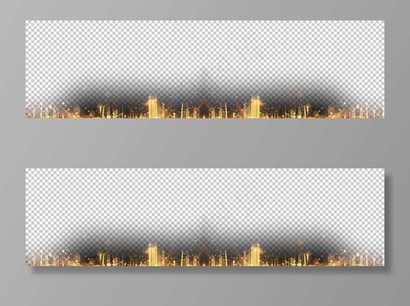 黑金风城市缩影免抠元素图片