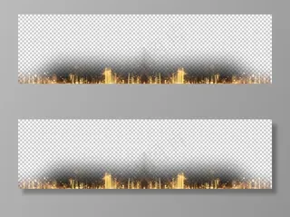 黑金风城市缩影免抠元素图片