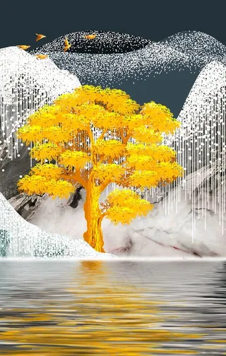 轻奢抽象麋鹿装饰画图片