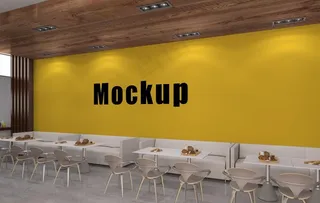 室内背景墙样机图片