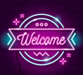紫色欢迎霓虹灯图片
