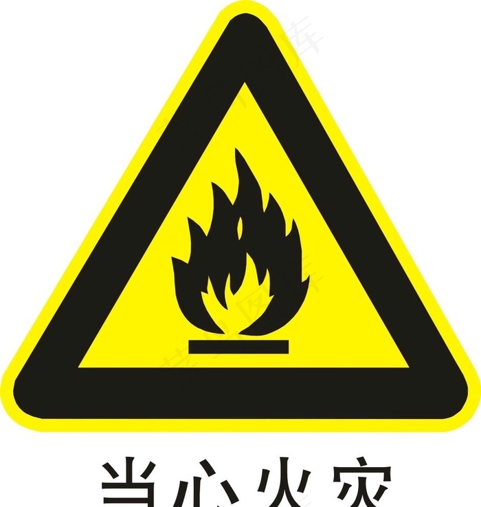 当心火灾图片cdr矢量模版下载