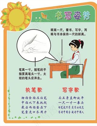 书写姿势图片