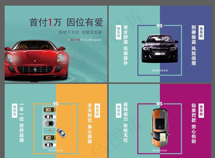 地产有无车位对比图片