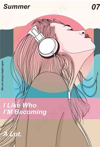 潮流波普风插画女孩海报图片