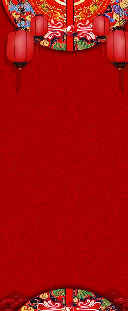 红色中式背景图片(4724X10630(DPI:150))psd模版下载