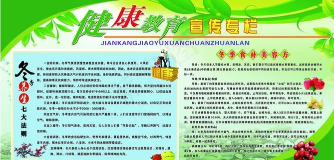 冬季健康教育宣传栏图片