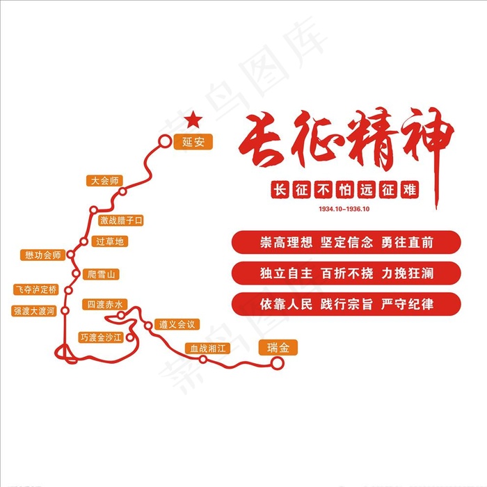 长征精神图片cdr矢量模版下载